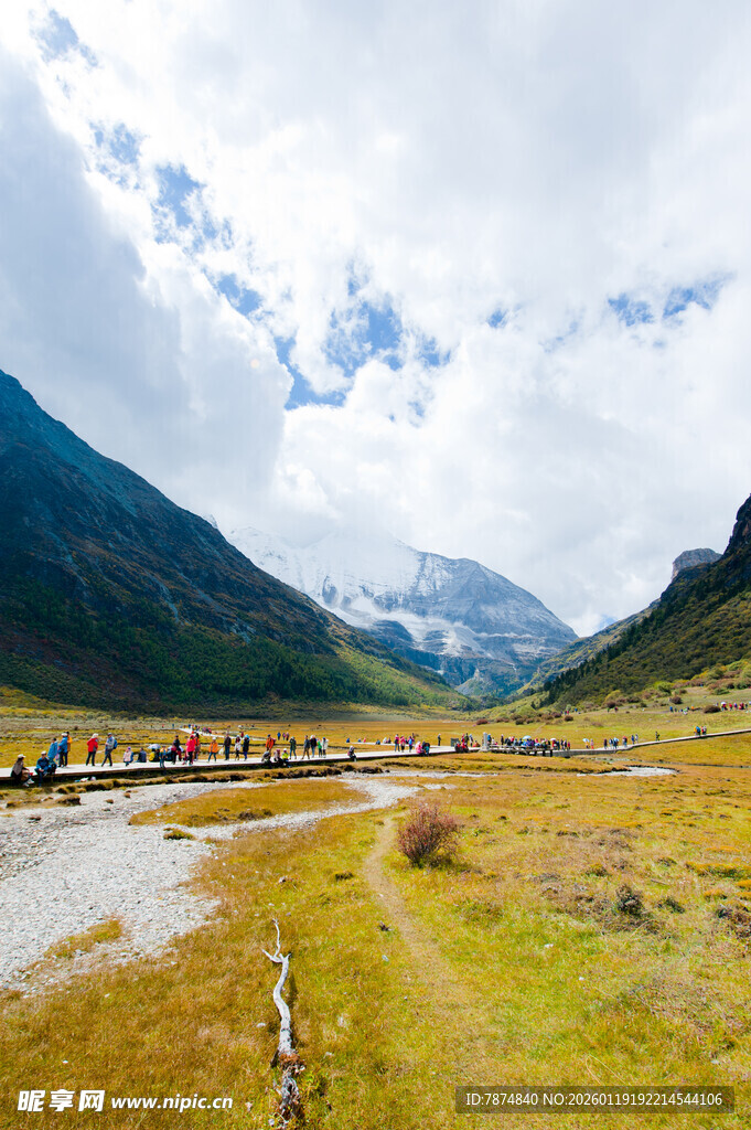 山间草地的美丽自然风光