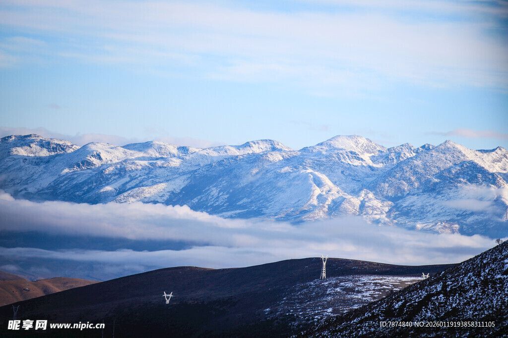 壮丽雪山云海景观