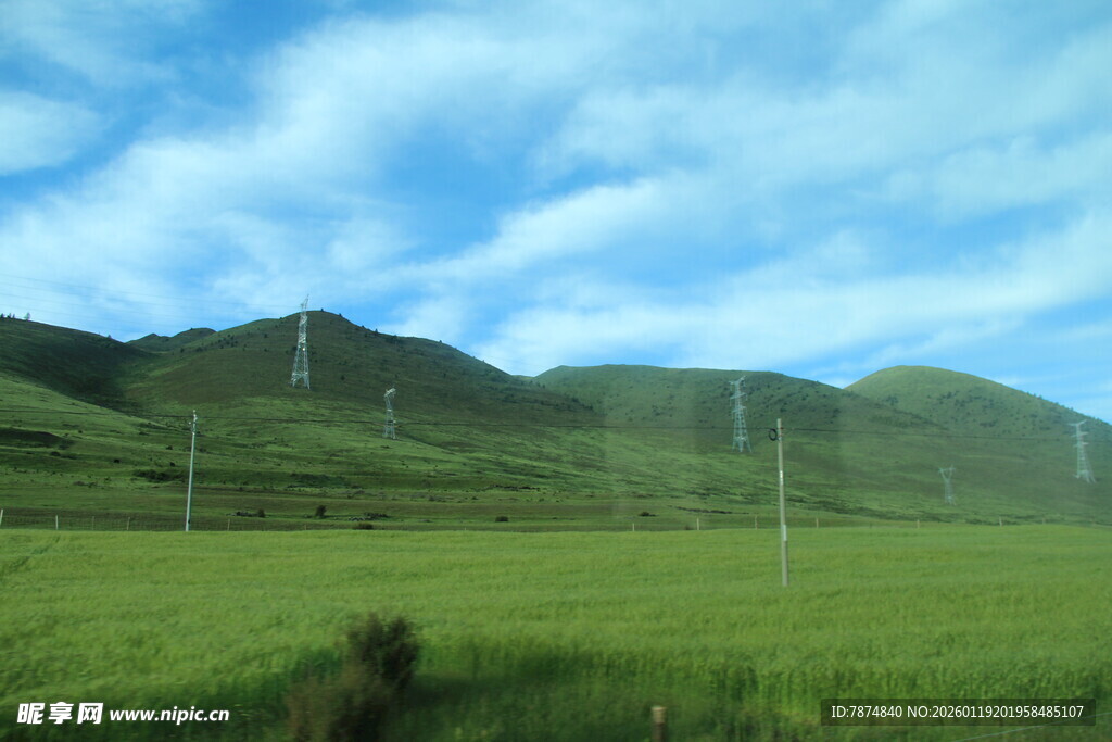 草原上的风力发电机组