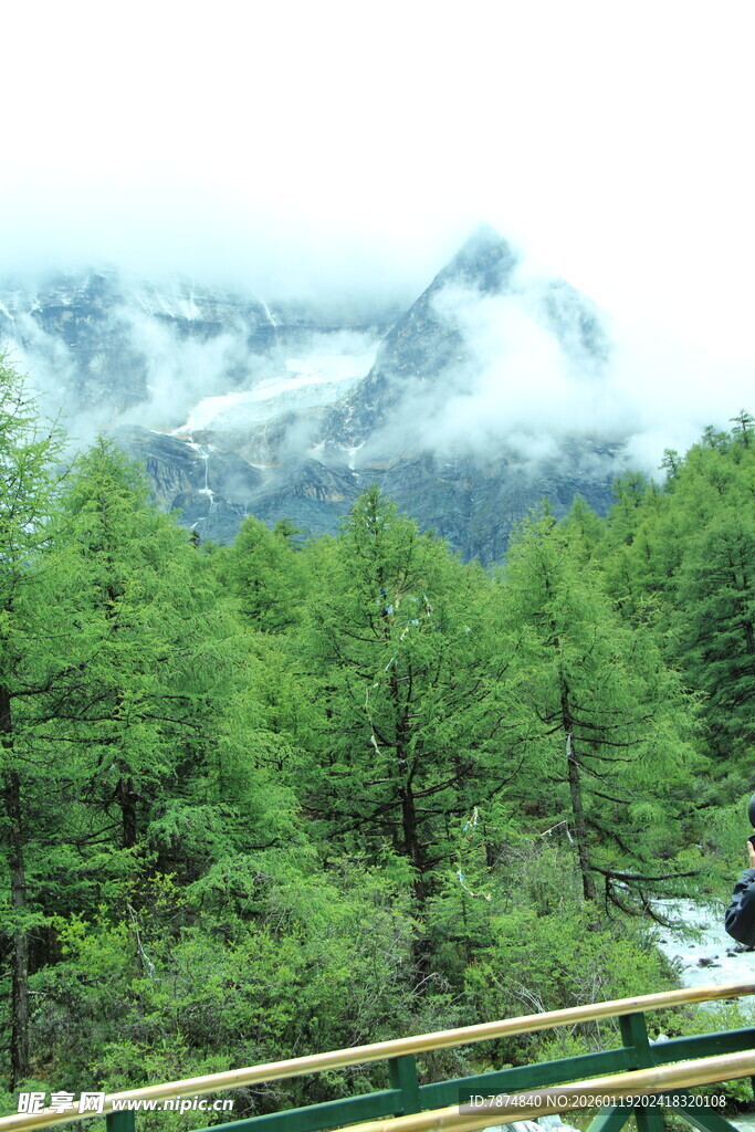 山林间的公路与云雾山峰