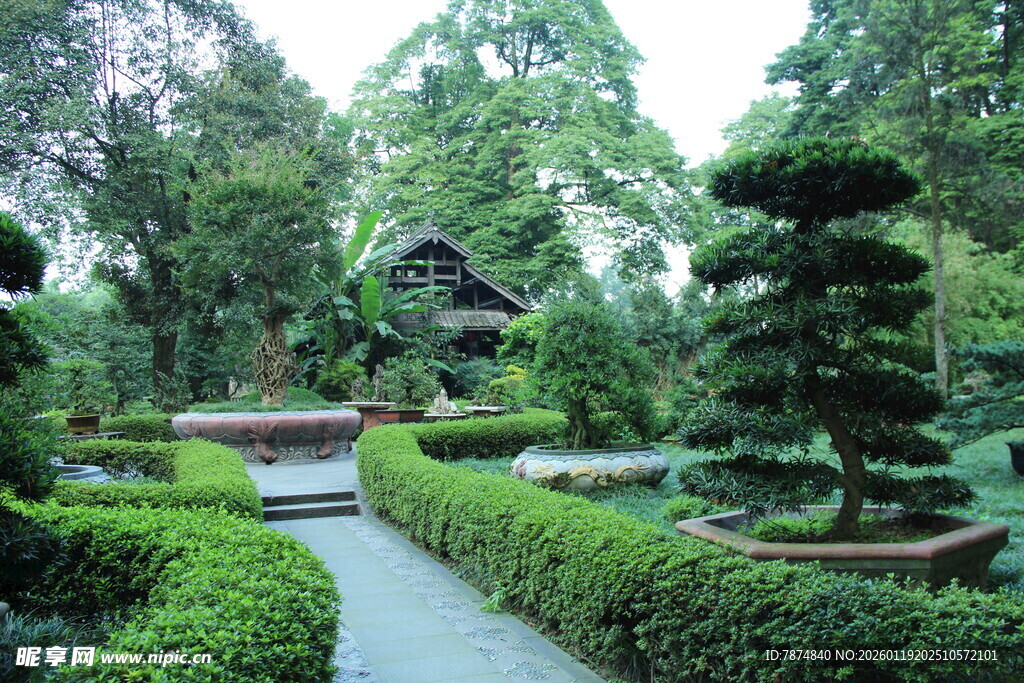 中式园林景观 绿意盎然