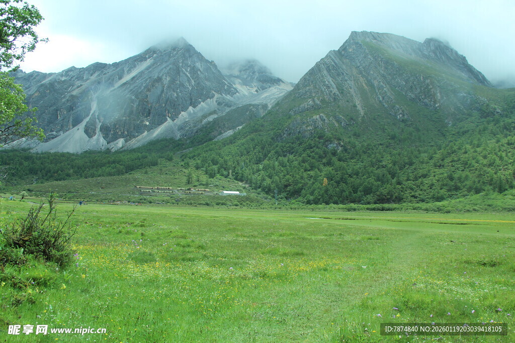 山间绿野 云雾缭绕美景