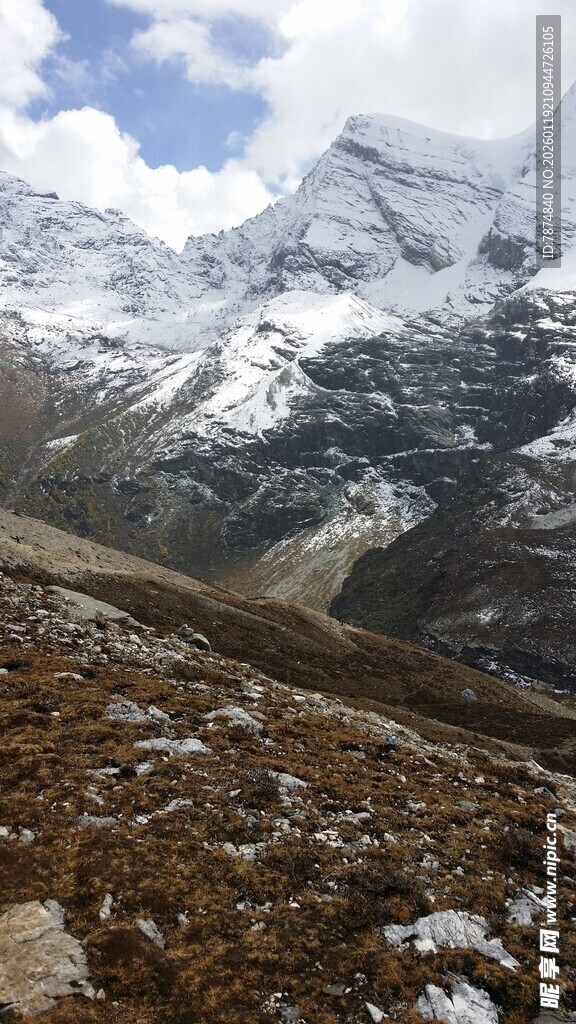 雪山下的荒野风光