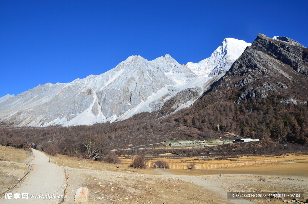 雪山下的旷野风光