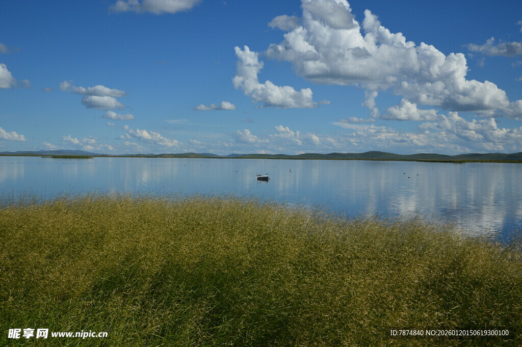 湖畔风光 宁静自然景致