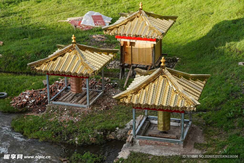 中式微型亭阁景观模型