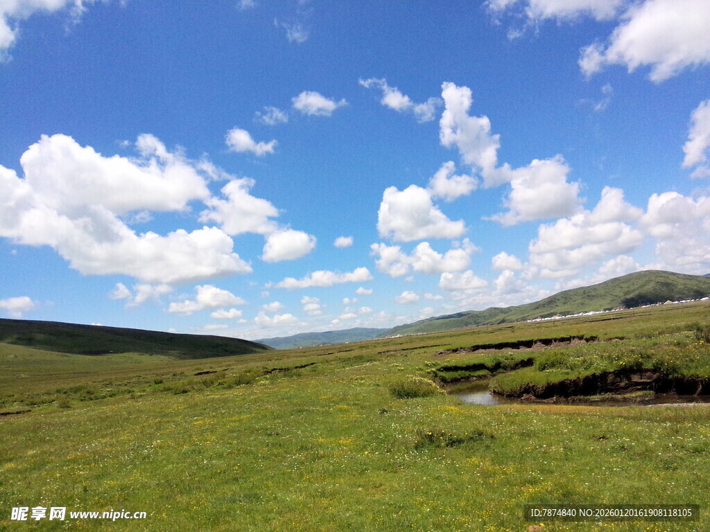 草原蓝天美景