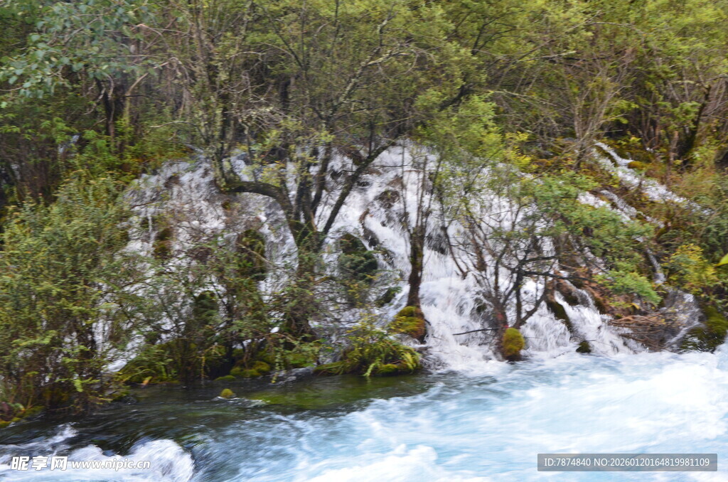 山间溪流旁的嶙峋岩石