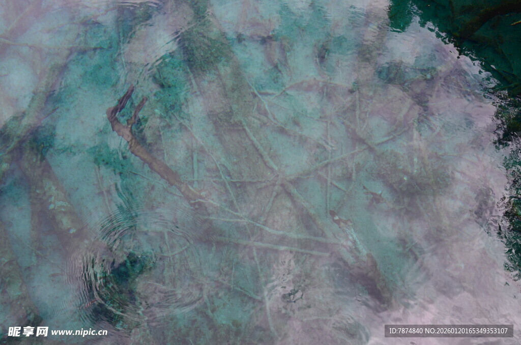 梦幻蓝绿交织的绒毛纹理