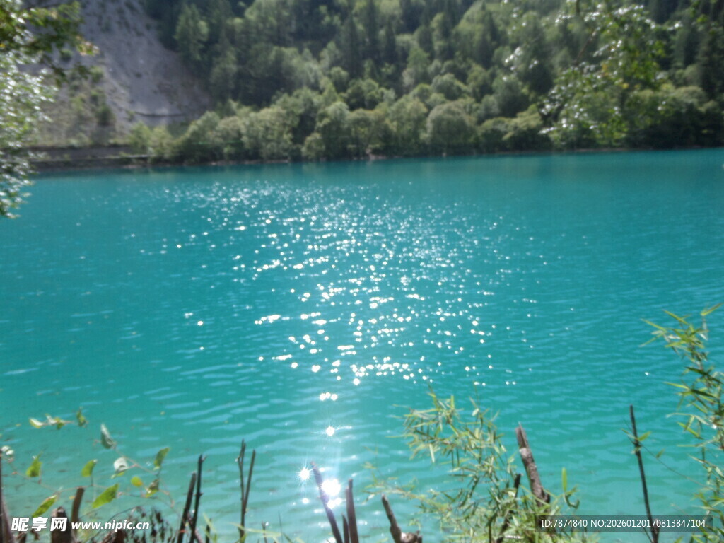 碧绿湖水与周边葱郁景致