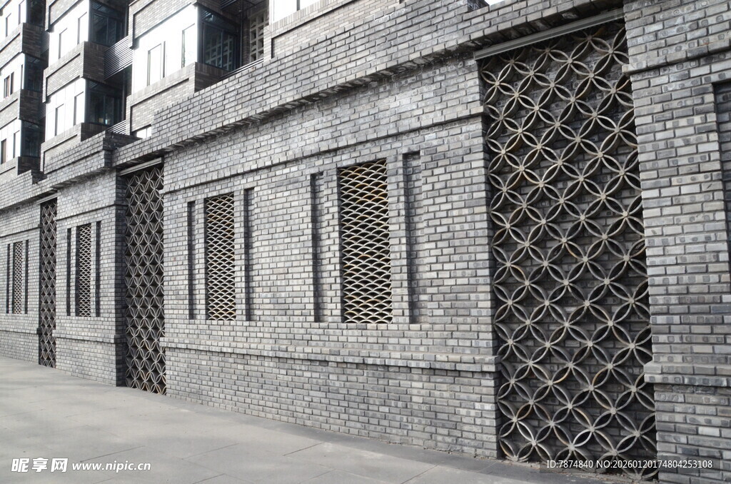 复古砖墙建筑外观