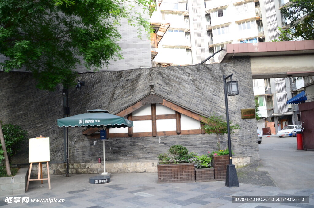 复古风格街边小屋