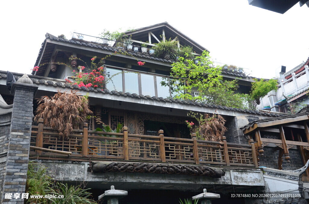 古雅中式楼阁建筑景观