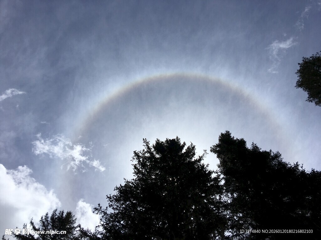 天空中美丽的日晕景观