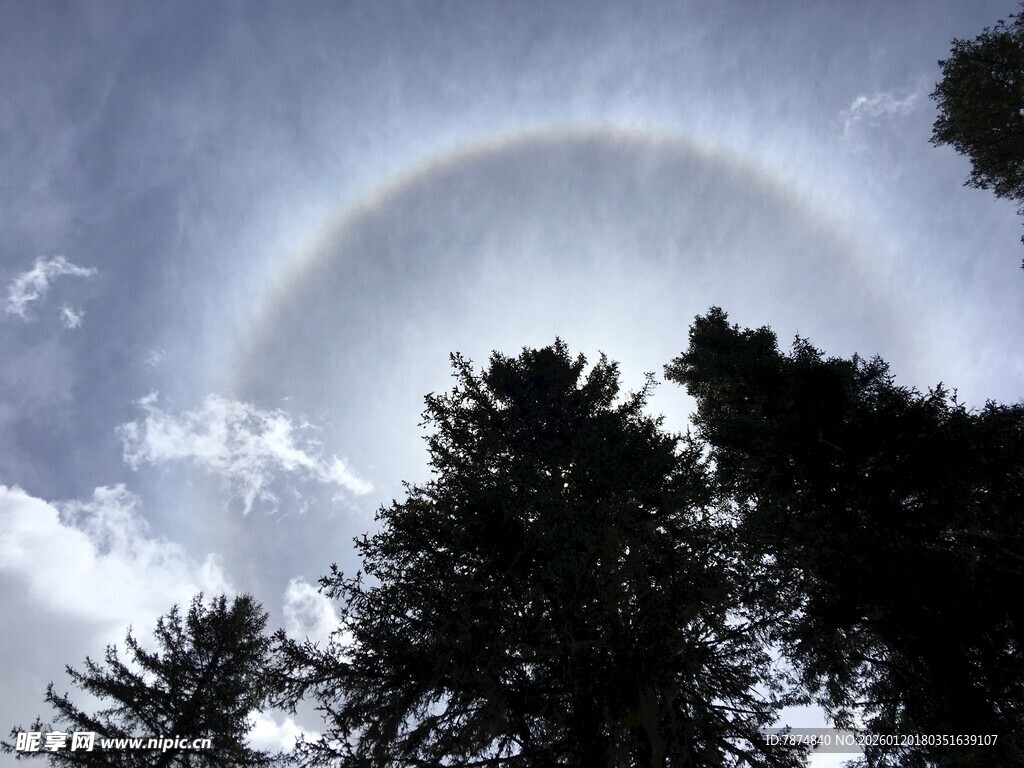 天空中的美丽日晕景观