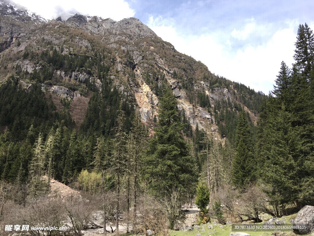 山峦葱郁的自然美景