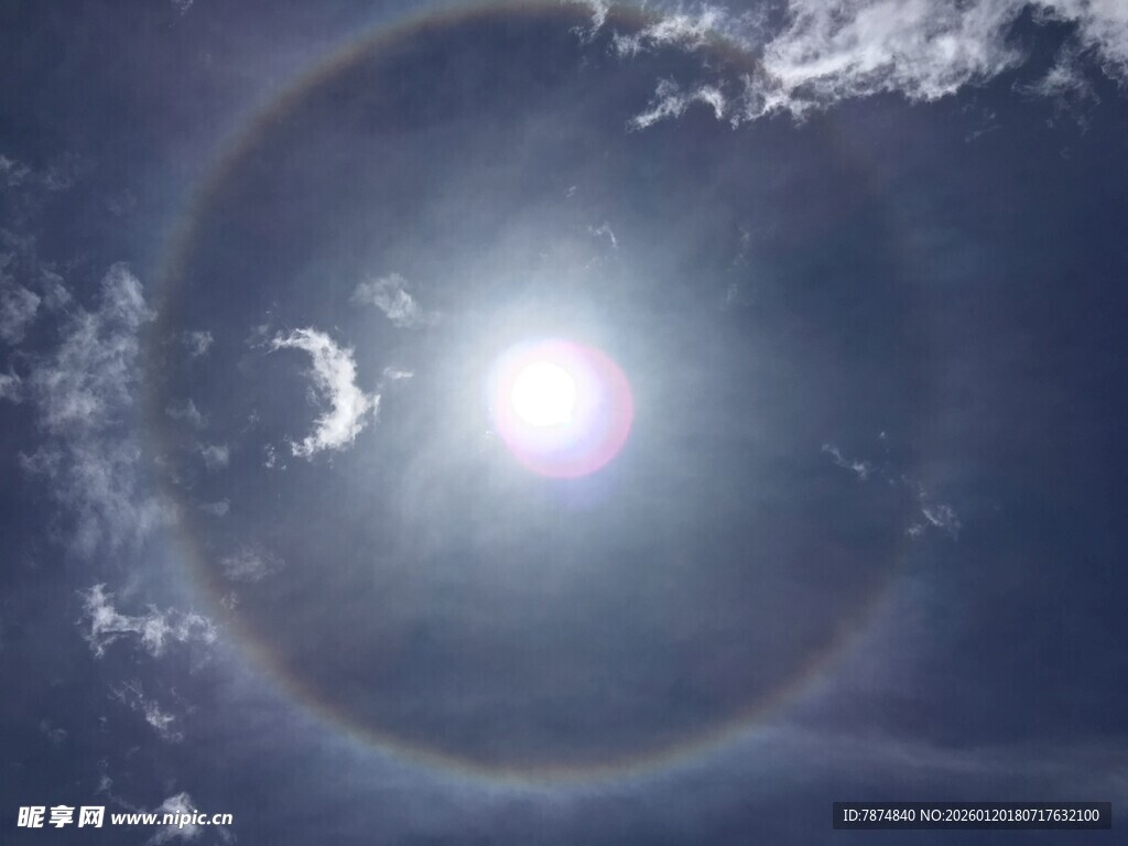 天空中美丽的日晕景观