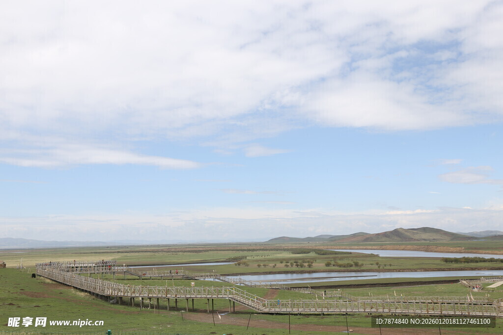 草原湖泊风光美景