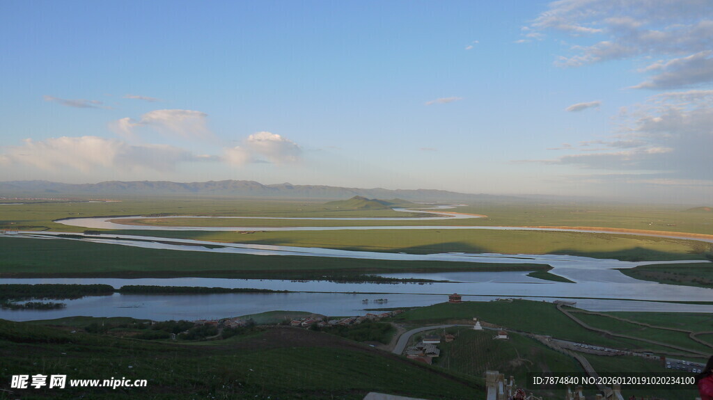 草原河流风光美景