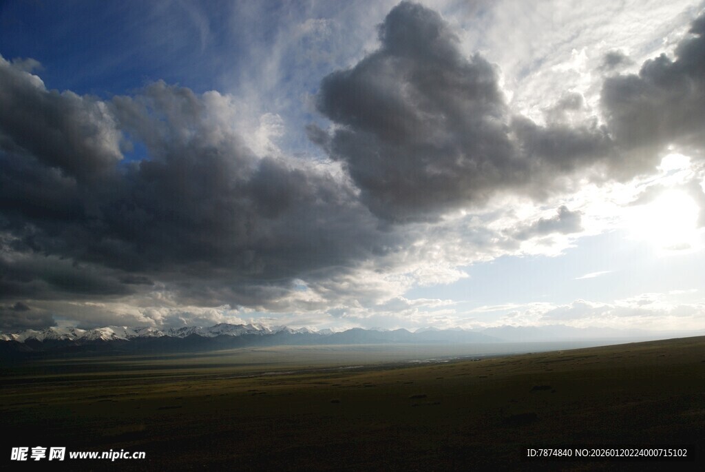 草原上的壮丽云层景观