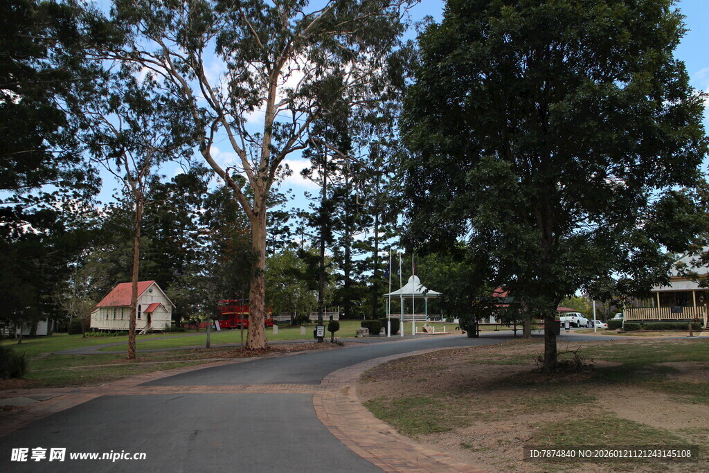 乡村林间蜿蜒的静谧小路