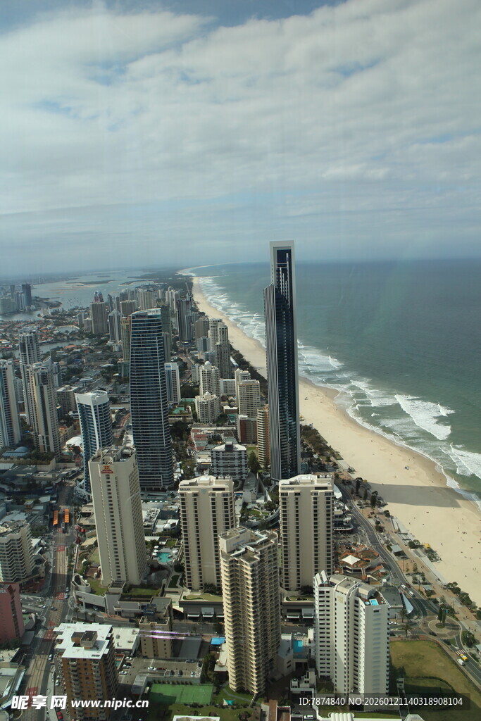 黄金海岸城市天际线景观