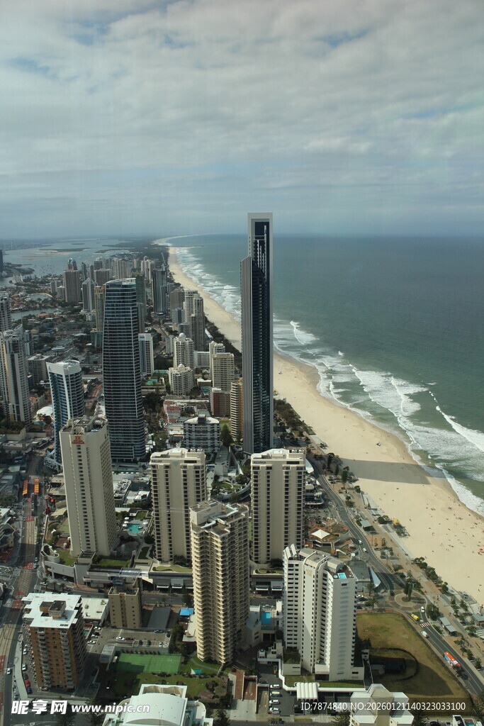 黄金海岸城市天际线景观
