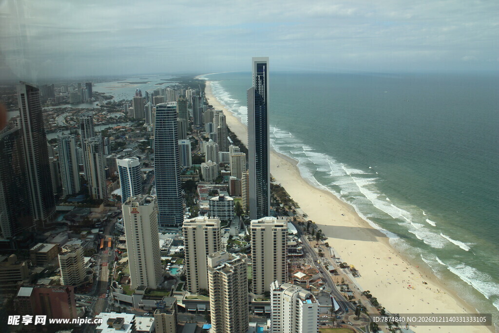 黄金海岸城市海滨风光