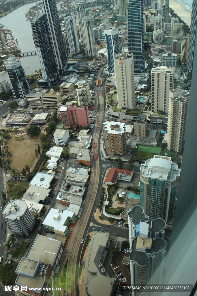 城市俯瞰 高楼林立的繁华景