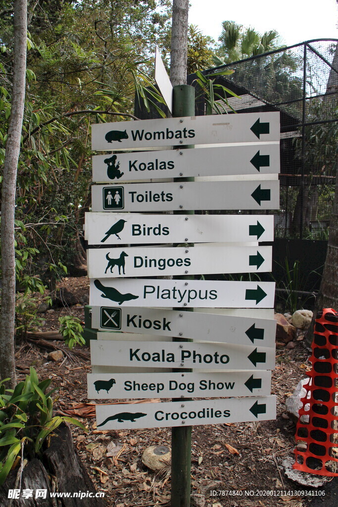 公园方向指示牌