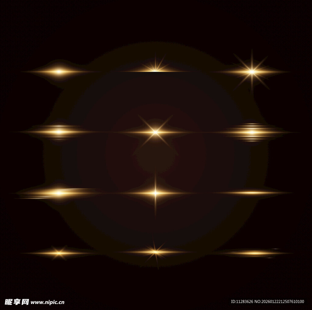 金色光芒闪耀特效背景