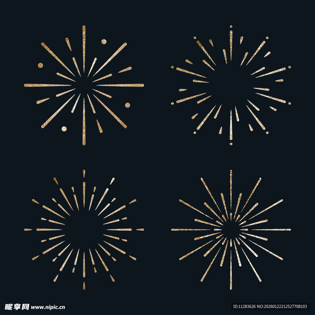 金色放射状图案设计元素