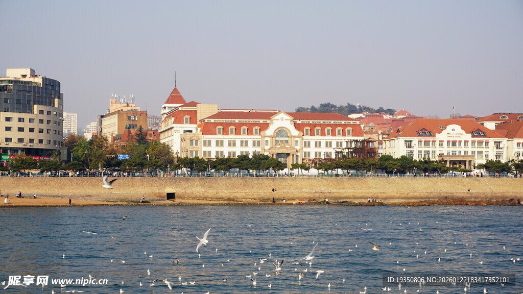 青岛海边的建筑景观