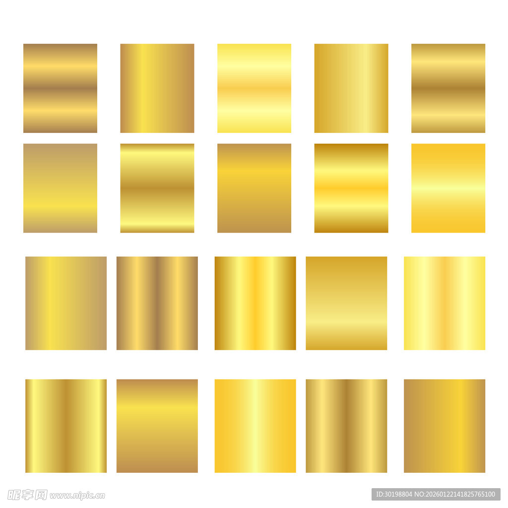金色渐变金属质感矩形集合