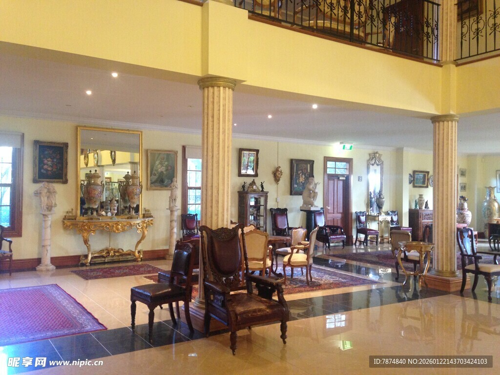 豪华大气的酒店大堂空间