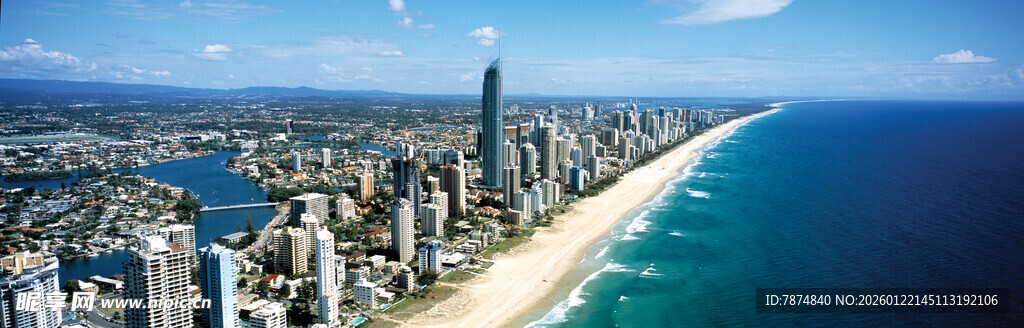 黄金海岸城市天际线美景