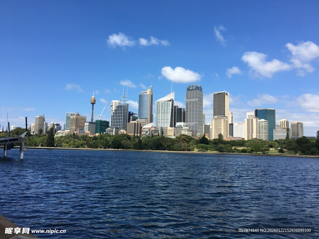 城市滨水天际线美景
