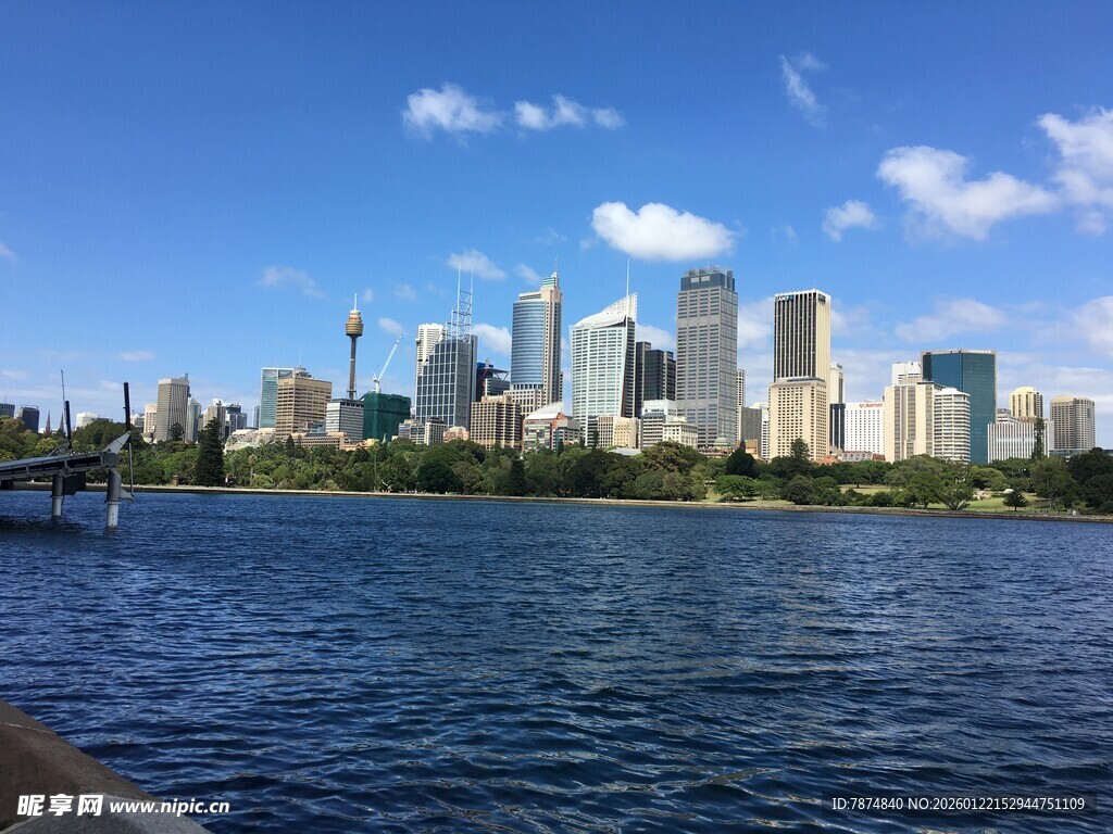 河畔都市天际线美景