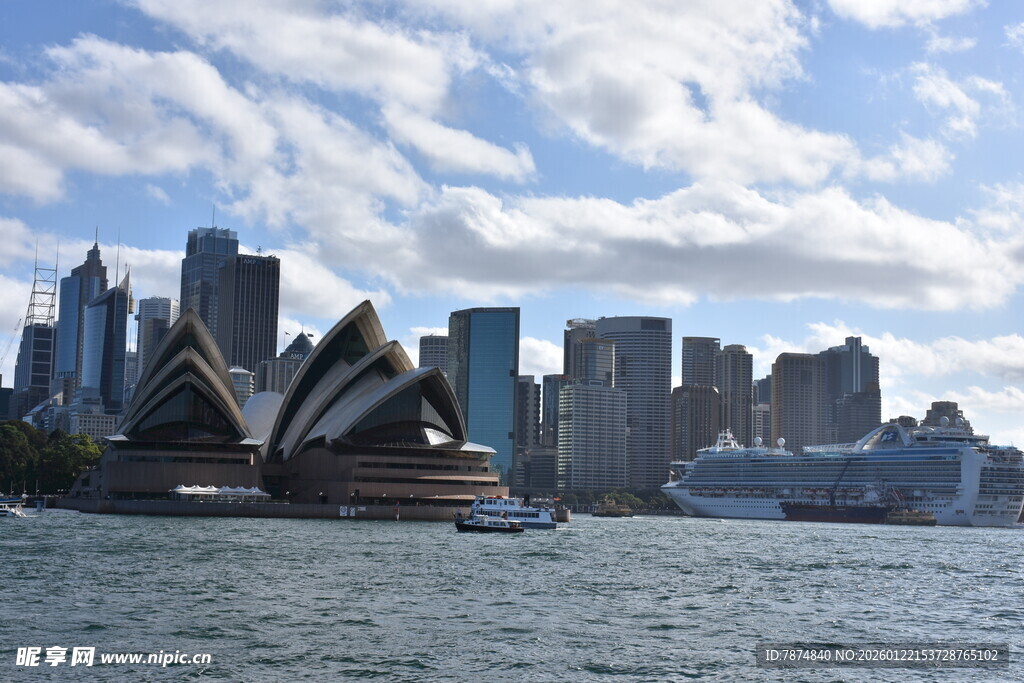 悉尼歌剧院与城市天际线