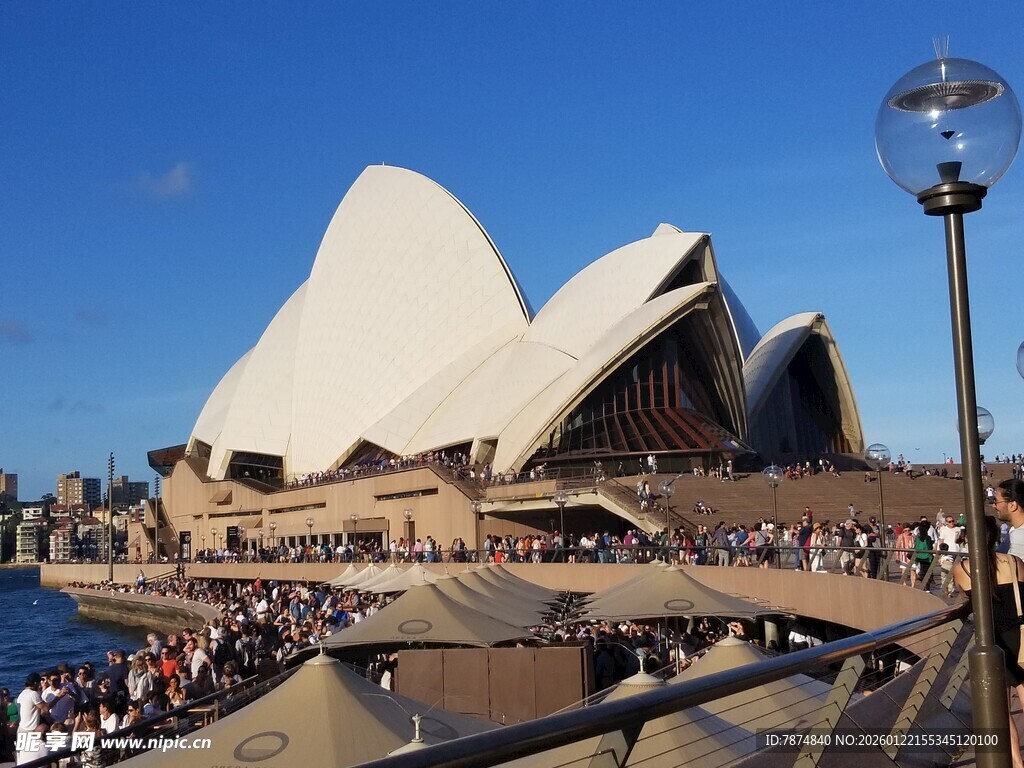 悉尼歌剧院前的热闹景象