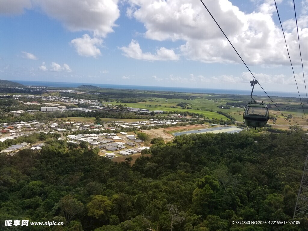 高空缆车俯瞰美丽风光