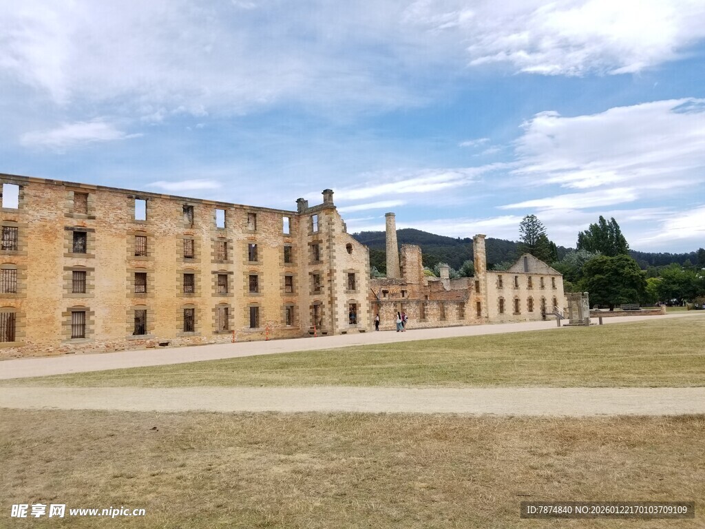 古老欧式建筑庭院景观