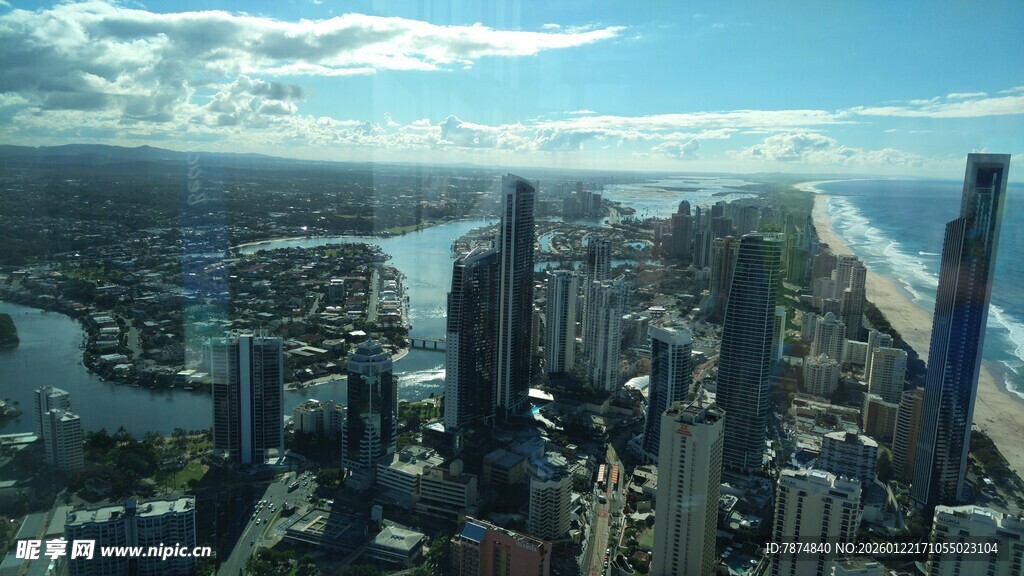 城市天际线俯瞰景观