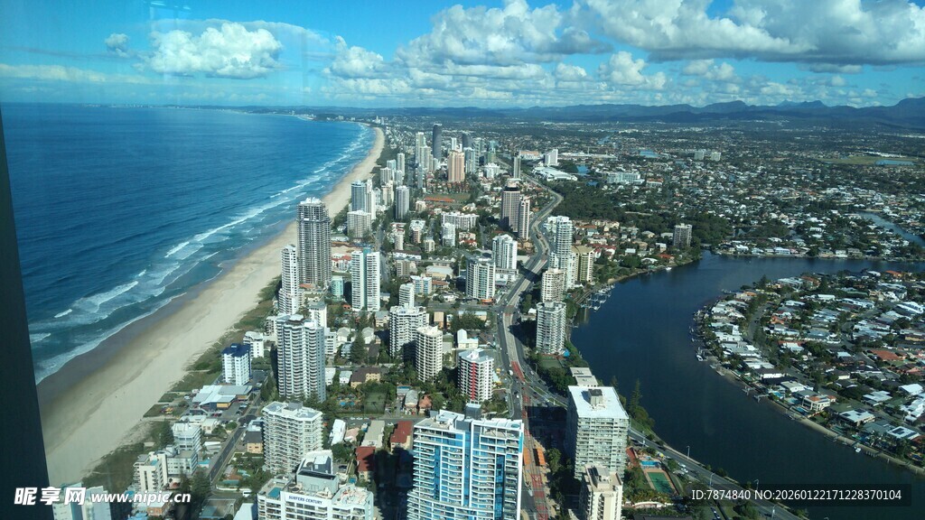 黄金海岸城市海滨风光