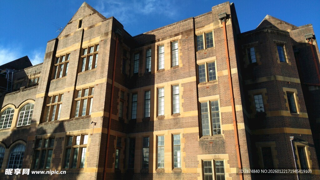 古典风格多层砖砌教学楼