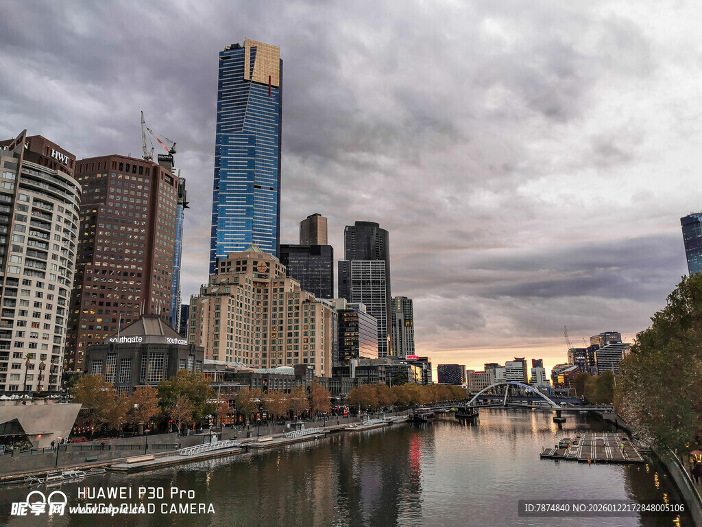 墨尔本城市河畔风光