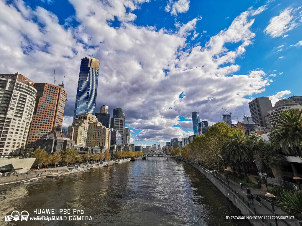 墨尔本城市河畔风光