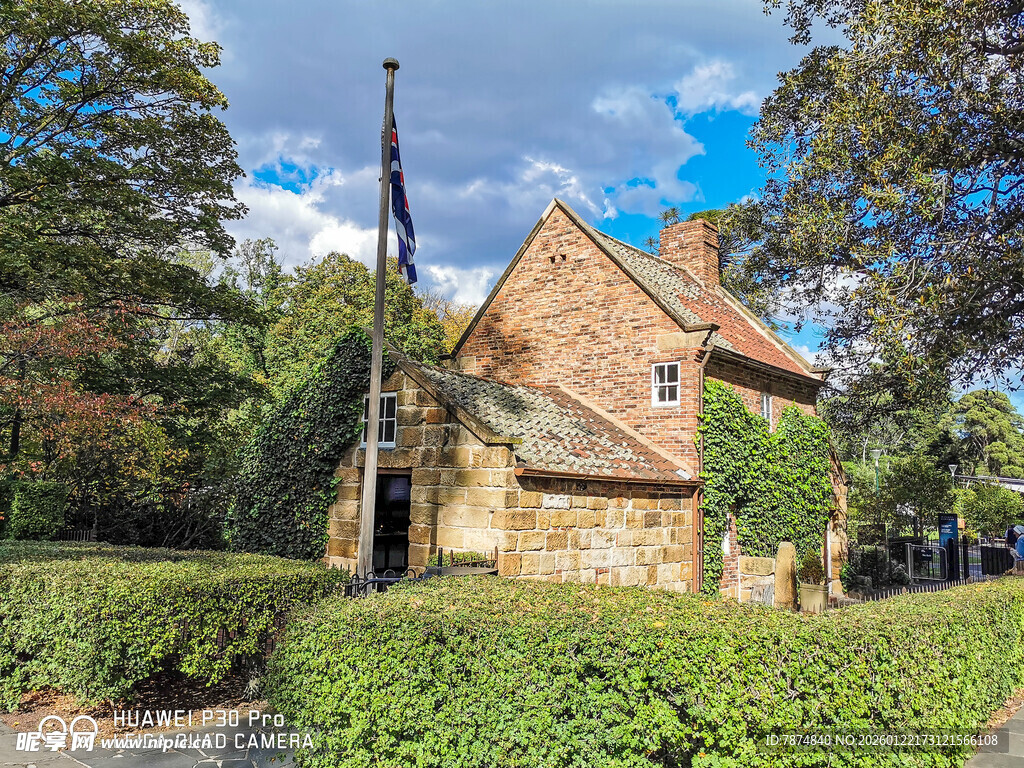 古朴小屋隐于绿植之间
