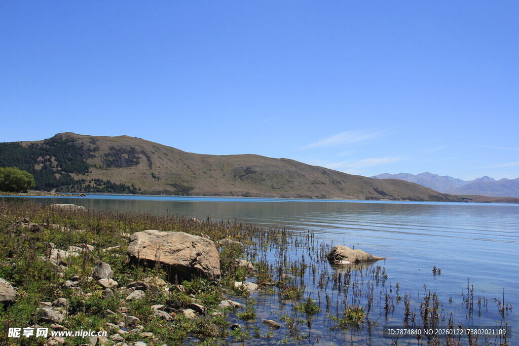 湖畔风光 宁静山水景致