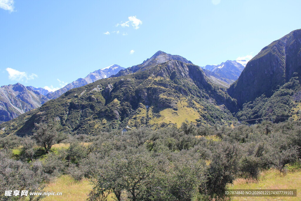 壮丽山景与葱郁植被